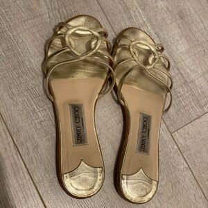 Gold Jimmy Choo flats